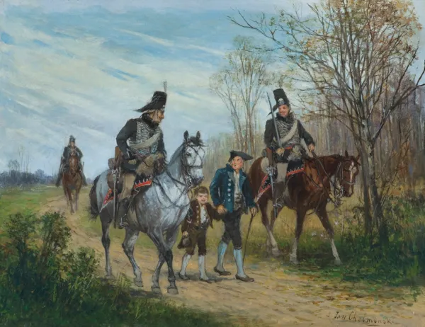 Jan Chełmiński, SPOTKANIE NA DRODZE, ok. 1875