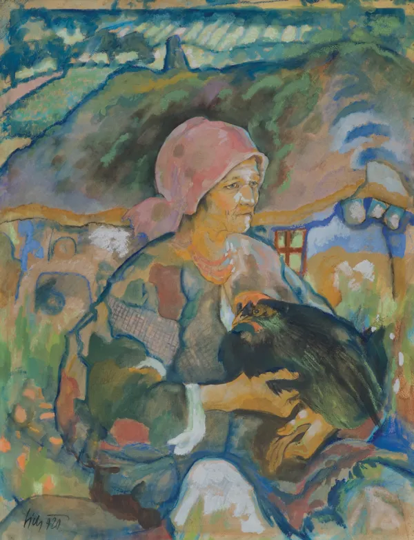 Kazimierz Sichulski, KOBIETA Z KURĄ, 1920