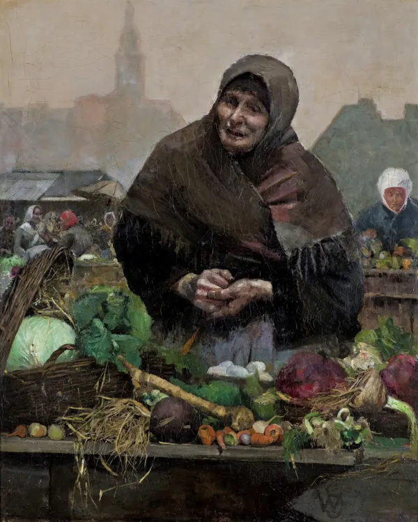 Wacław Szymanowski, PRZEKUPKA. HANDLARKA WARZYW, ok. 1883