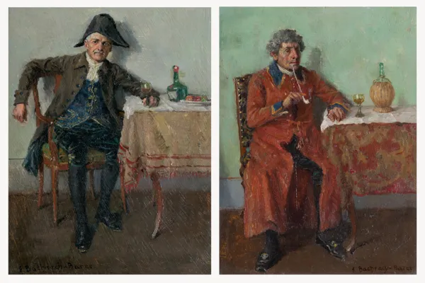 Emanuel Bachrach-Baree, Z FAJKĄ PRZY WINIE / KIELISZEK WINA