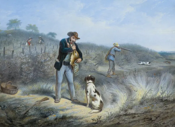 Carl Frederick Schultz, POLOWANIE NA ZAJĄCE, po 1855