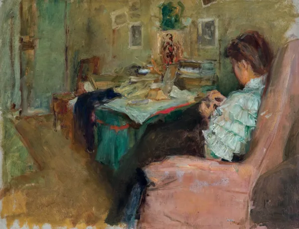 Józef Mehoffer, MŁODA KOBIETA SZYJĄCA, 1893