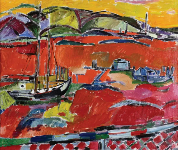 Judyta (Jehudith) Sobel, PEJZAŻ Z KUTREM, przełom lat 50. i 60. XX w.