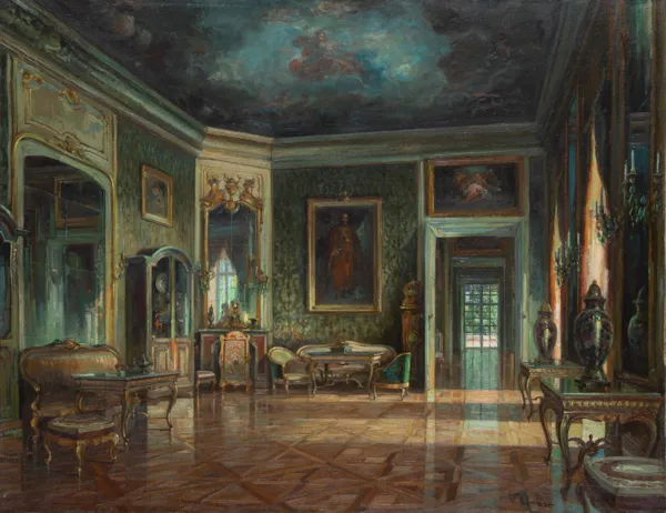 Władysław Chmieliński (Stachowicz), WNĘTRZE PAŁACU W WILANOWIE, przed 1939