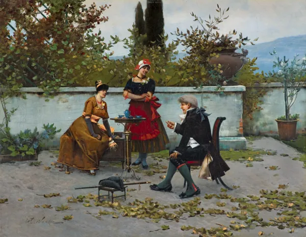 Władysław Wankie, Na tarasie, ok. 1886-1888