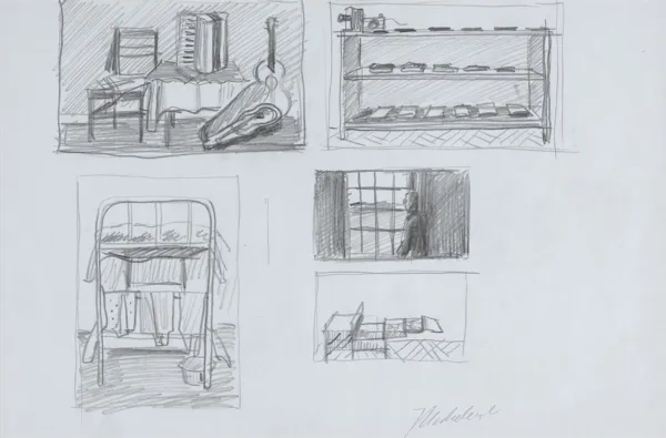 Jarosław Modzelewski, SZKICE DO OBRAZÓW Z CYKLU „KINDERHEIM”, 2002