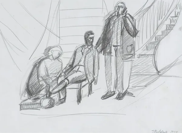 Jarosław Modzelewski, SZKIC DO OBRAZU „HILFE...", 2000