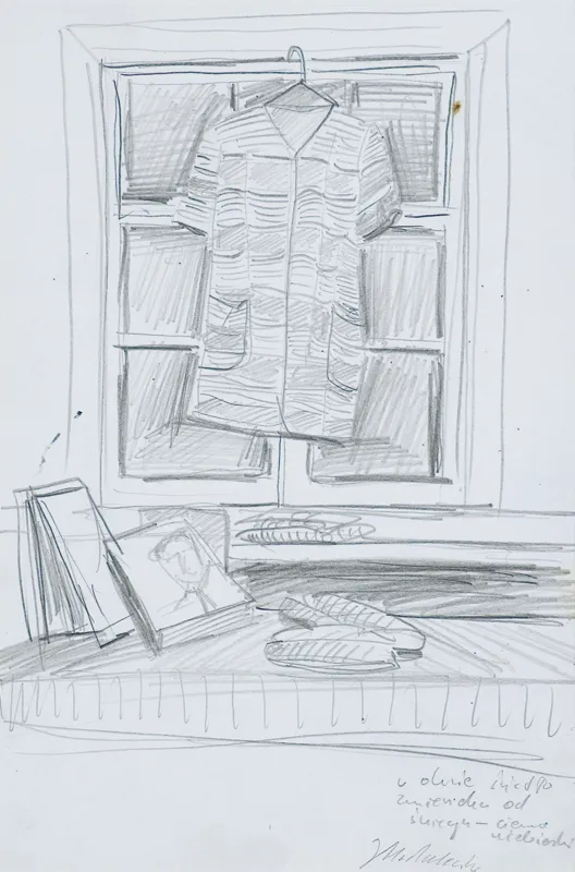 Jarosław Modzelewski, SZKIC DO OBRAZU „MARTWA NATURA Z MOTYLEM”, 2002