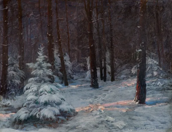 Michał Gorstkin Wywiórski, ZIMOWY LAS, ok. 1900