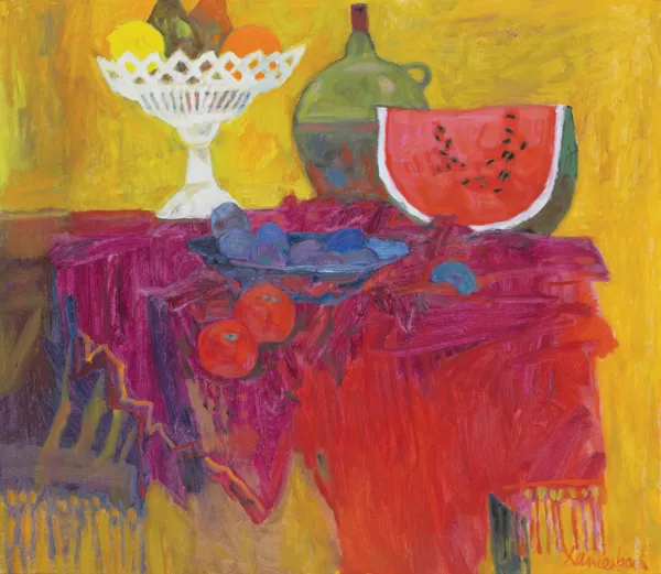 Jan Szancenbach, MARTWA NATURA ZE ŚLIWKAMI, lata 90. XX w.