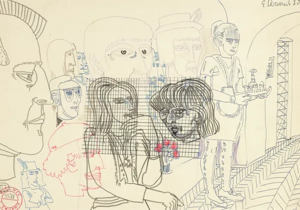 Edward Dwurnik, KAWIARNIA I, Z CYKLU „LEGNICA”, 1970