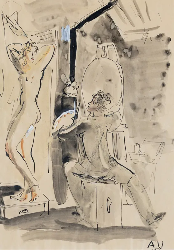 Antoni Uniechowski, RYSUNEK NR 5 Z CYKLU "MALARZ I MODELKA"