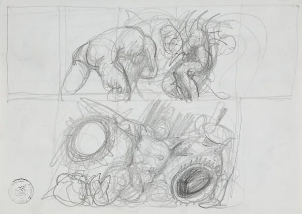 Franciszek Starowieyski, SZKICE POSTACI (RYSUNEK DWUSTRONNY)