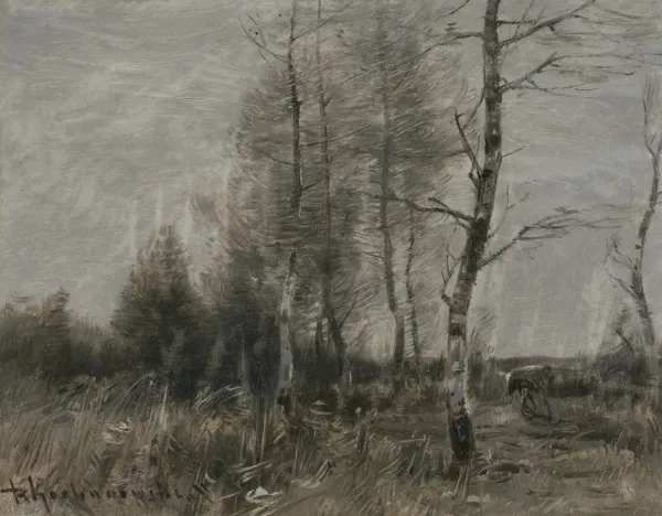 Roman Kochanowski, PEJZAŻ Z BRZOZAMI, ok. 1920