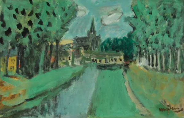 Henryk Hayden, PEJZAŻ Z MAREUIL SUR ORCQ, ok. 1950