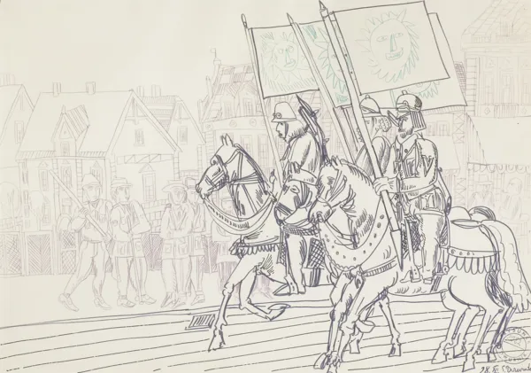 Edward Dwurnik, RYCERZE SŁOŃCA I, 1969