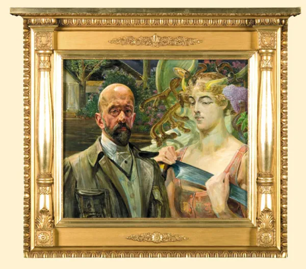 Jacek Malczewski, Autoportret z Thanatosem (z meduzą), 1920