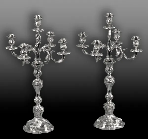 Autor nierozpoznany, PARA KANDELABRÓW NEOROKOKOWYCH, ok. 1880