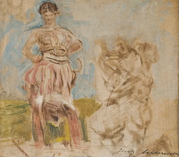 Jacek Malczewski, SZKIC KOMPOZYCJI Z DWIEMA POSTACIAMI  