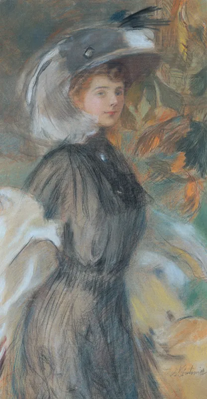 Teodor Axentowicz, Dama w kapeluszu - Jesień