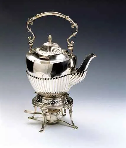 Autor nierozpoznany, Srebrny czajnik z podgrzewaczem