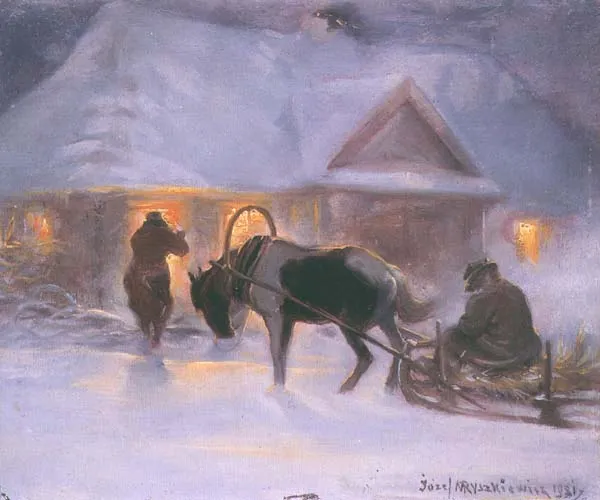 Józef Ryszkiewicz, W zimowy wieczór przed dworem