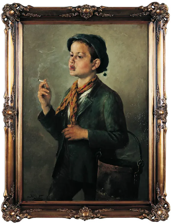 Ferenc Kozics, Chlopiec z papierosem, ok. 1890