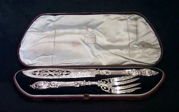 Autor nierozpoznany, Sztućce półmiskowe do ryb, II poł. XIX w.