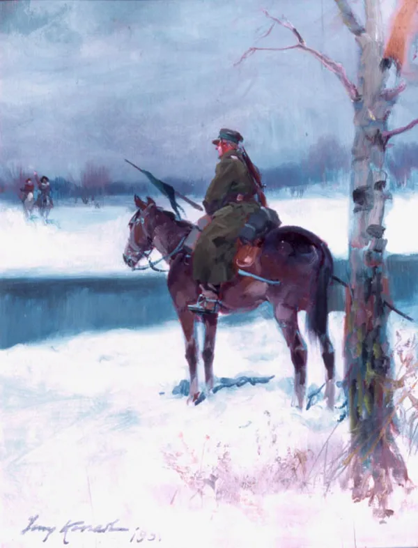 Jerzy Kossak, 93. Ułan na czatach, 1934