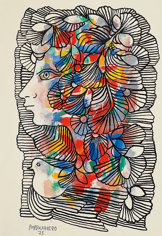 René  Portocarrero, PORTRET KOBIETY, 1975