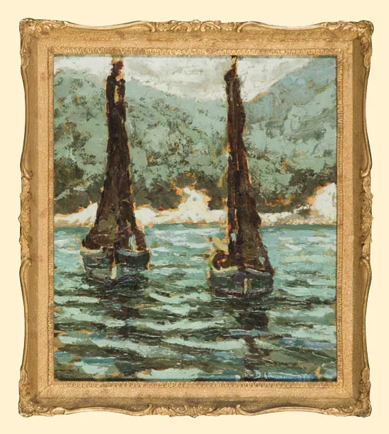 Jan Bohuszewicz, Łodzie żaglowe na morzu, 1930