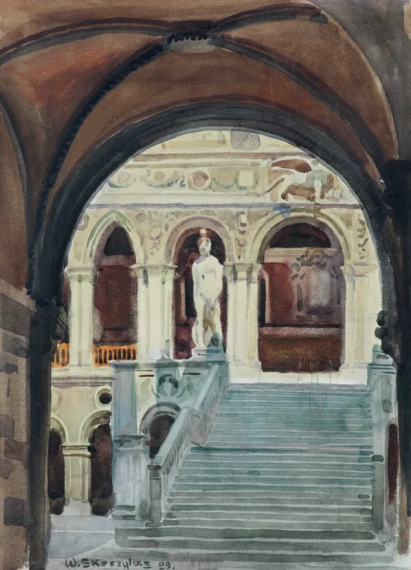 Władysław Skoczylas, PAŁAC DOŻÓW W WENECJI. SCHODY GIGANTÓW, 1909