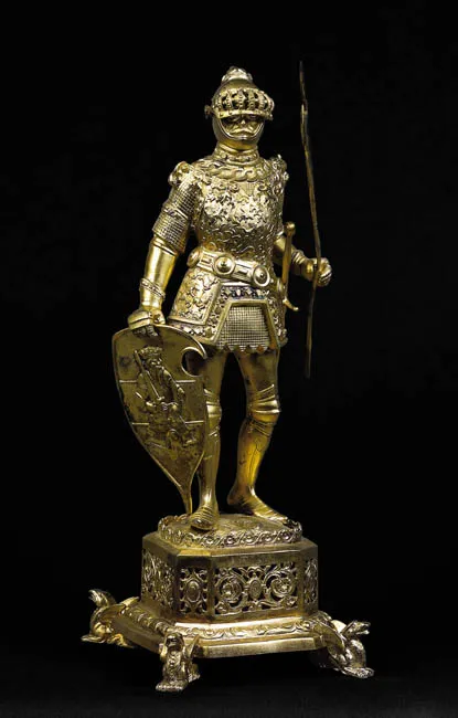 Autor nierozpoznany, SREBRNA FIGURA RYCERZA, k. XIX w.