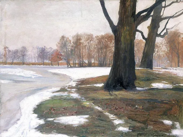 Michał Gorstkin Wywiórski, Krajobraz zimowy z Rogalina, przed 1908