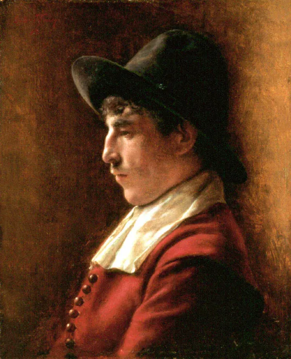 Szymon Buchbinder, Portret mężczyzny w kapeluszu, 1892