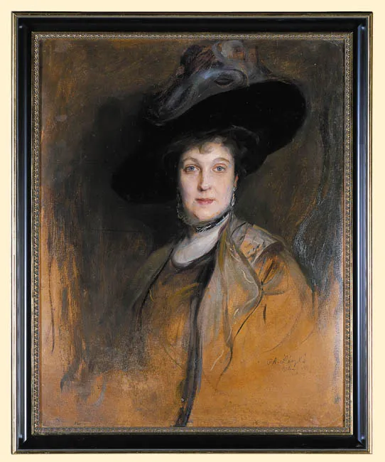 Fülöp Elek László, PORTRET DAMY W KAPELUSZU Z PIÓRAMI, 1911