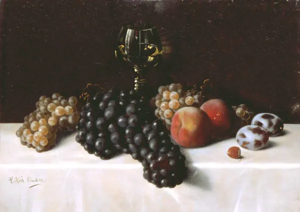 Hermann Koch, Martwa natura z owocami i kielichem, przed 1900