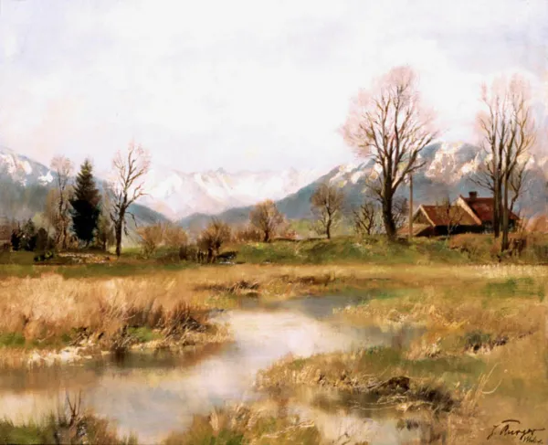 Josef Burger, Pejzaż z górami w dali