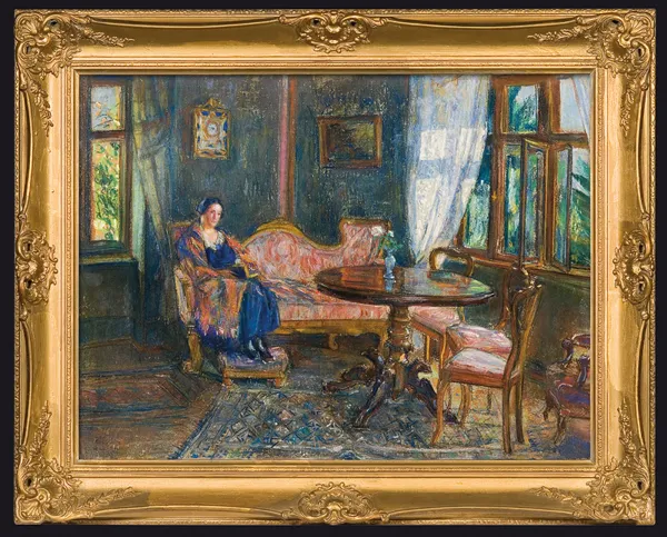 Artur Markowicz, W SALONIE - PORTRET ŻONY, 1924