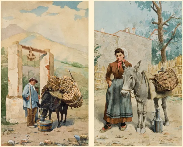 Hiacynt Alchimowicz, POJENIE OSIOŁKA/ MLECZARKA (para obrazów)