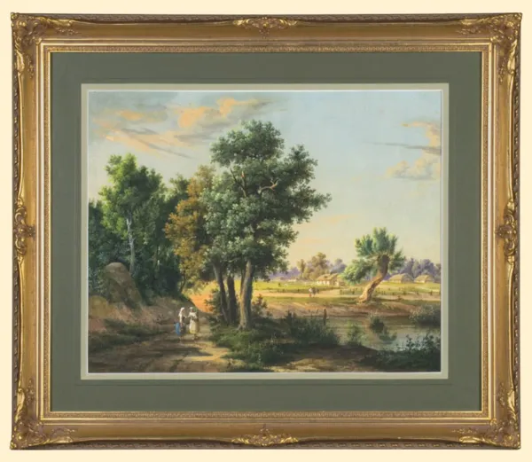 Adam Wiktor Malinowski, Krajobraz wiejski ze stawem