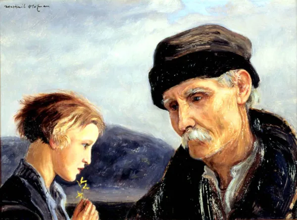 Vlastimil Hofman, Starzec i chłopiec z kwiatem forsycji, ok. 1935