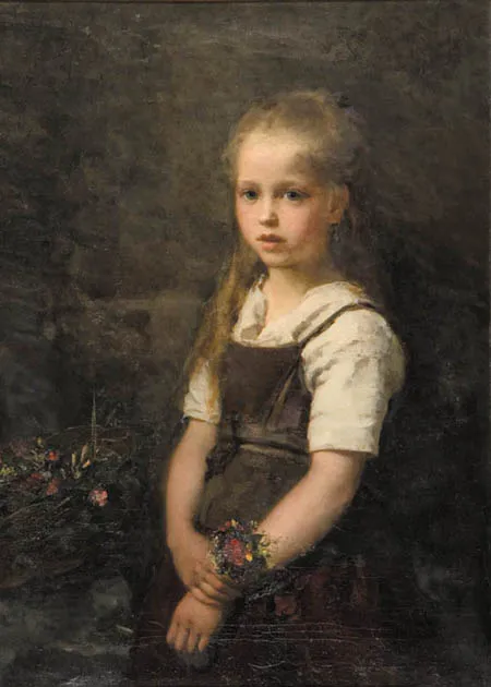Albert  Raudnitz, Mała kwiaciarka, 1873