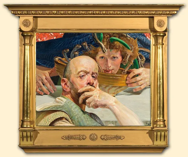 Jacek Malczewski, AUTOPORTRET Z ERYNIĄ, 1910