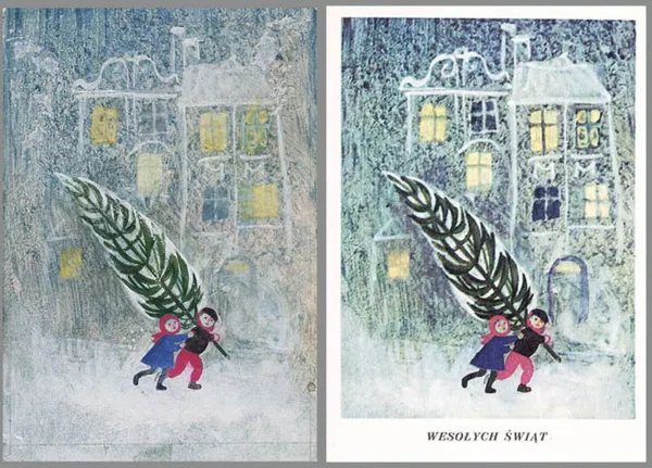 Zofia Fijałkowska, Dzieci z choinką, 1971