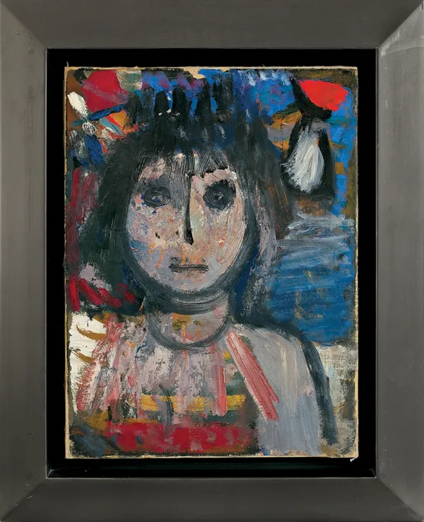 Artur Nacht-Samborski, GŁOWA KOBIETY Z CZERWONĄ PLAMĄ W TLE, ok. 1960