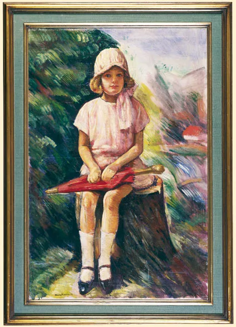Adam  Hannytkiewicz, PORTRET DZIEWCZYNKI Z PARASOLKĄ, 1930