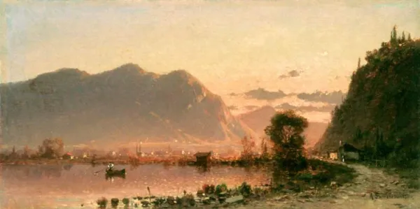 Aleksander Świeszewski, Pejzaż alpejski znad Jeziora Bodeńskiego, ok. 188