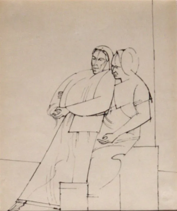 Tadeusz Kulisiewicz, Dwie postaci, z cyklu ilustracji do Matki Courage