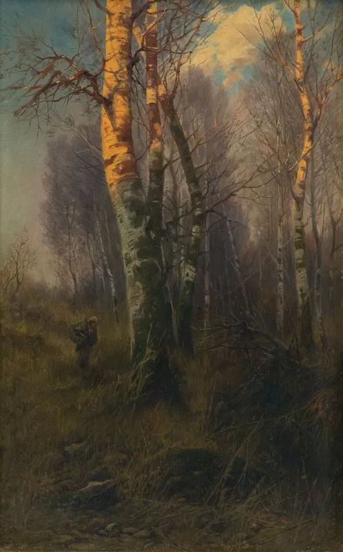 Roman Kochanowski, O ZACHODZIE. ZBIERANIE CHRUSTU, ok. 1895